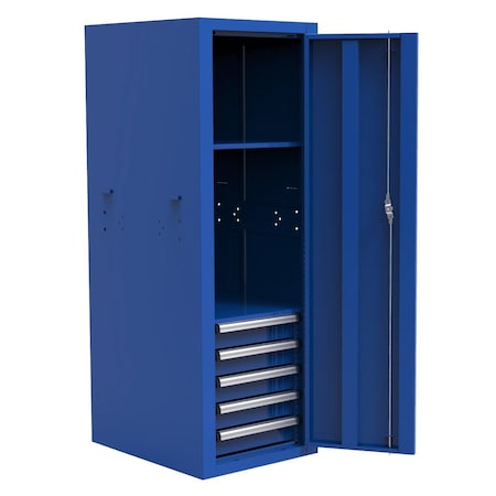 Homak 22in Pro II 5-Drawer Full Height Side Locker - Blue BL08022052